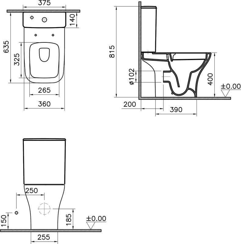 Унитаз-компакт напольный VitrA Polar 9843B003-7201