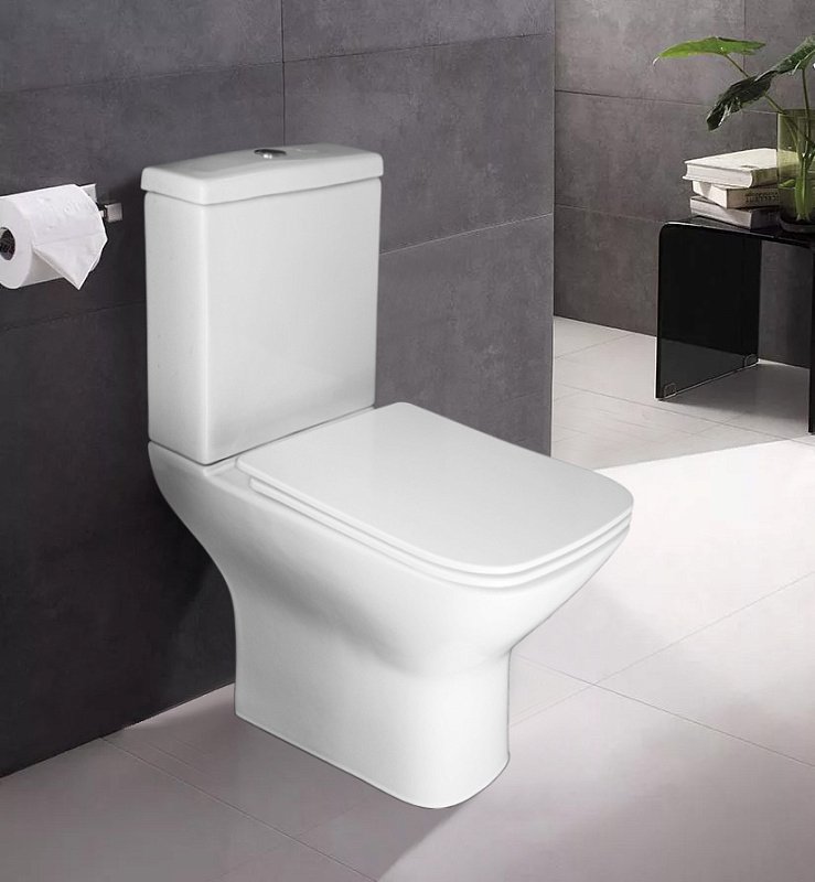 Унитаз-компакт напольный AZARIO Iris AZ-8353, глянцевый белый