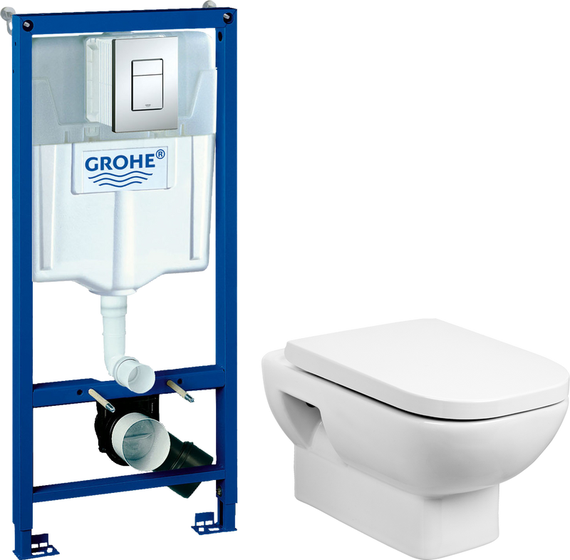 Комплект 2 в 1 Унитаз подвесной Wanfald Norden 40302100005 + Инсталляция с кнопкой Grohe Rapid SL 38772001
