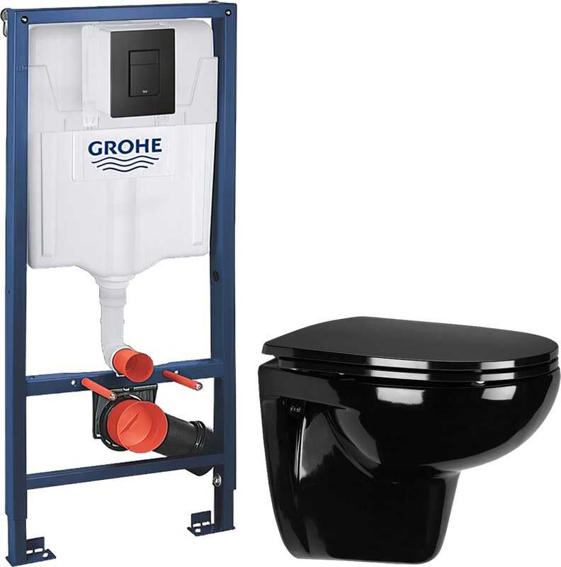 Комплект 2 в 1 Унитаз подвесной Wanfald Lauta 47374100005 + Инсталляция с кнопкой Grohe Solido 38811KF0