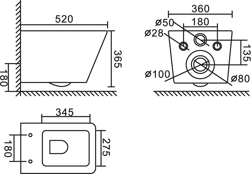 Комплект 4 в 1 BelBagno BB3202CHR-MB/BB3202SC-MB/BB002-80/BB007-