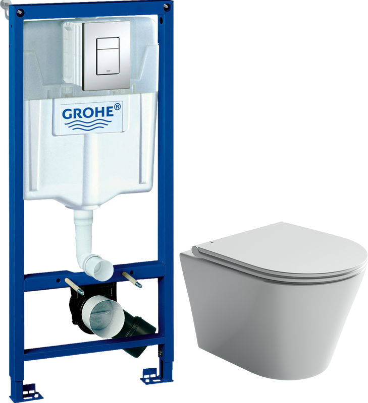 Комплект 2 в 1 Унитаз подвесной Ceramicanova Forma CN3011 + Инсталляция с кнопкой Grohe Rapid SL 38772001