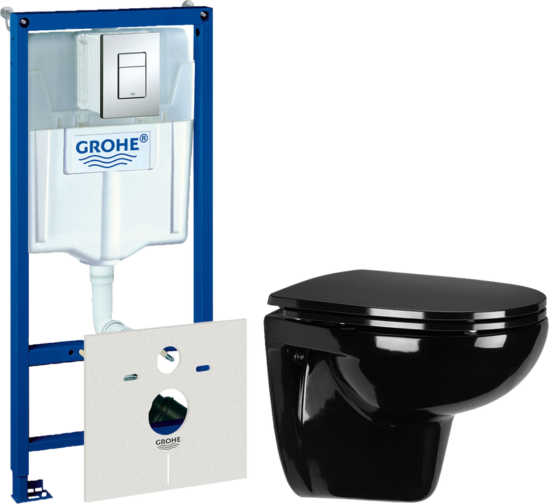 Комплект 2 в 1 Унитаз подвесной Wanfald Lauta 47374100005 + Инсталляция с кнопкой Grohe Rapid SL 38775001