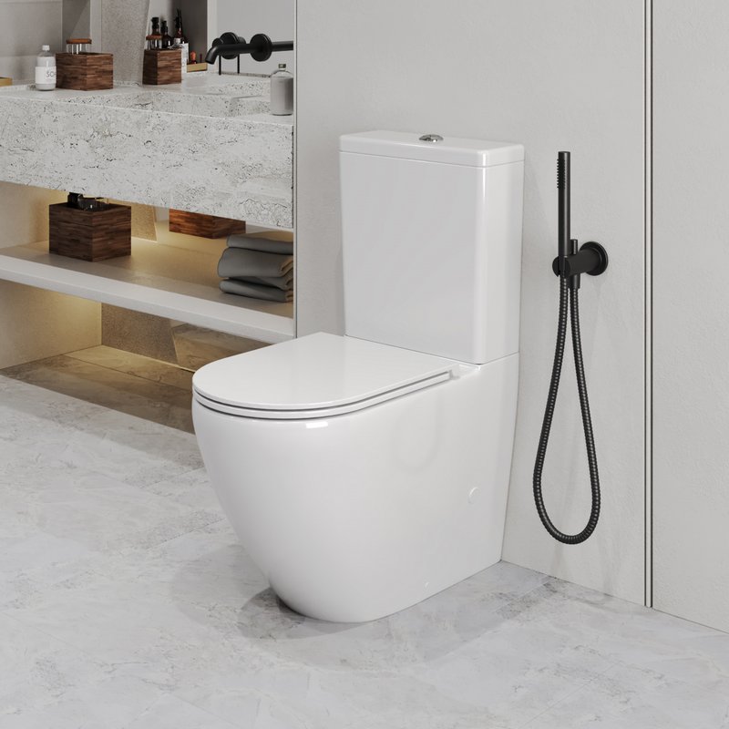 Унитаз-компакт напольный Grossman GR-4407SQ, с микролифтом, белый глянец