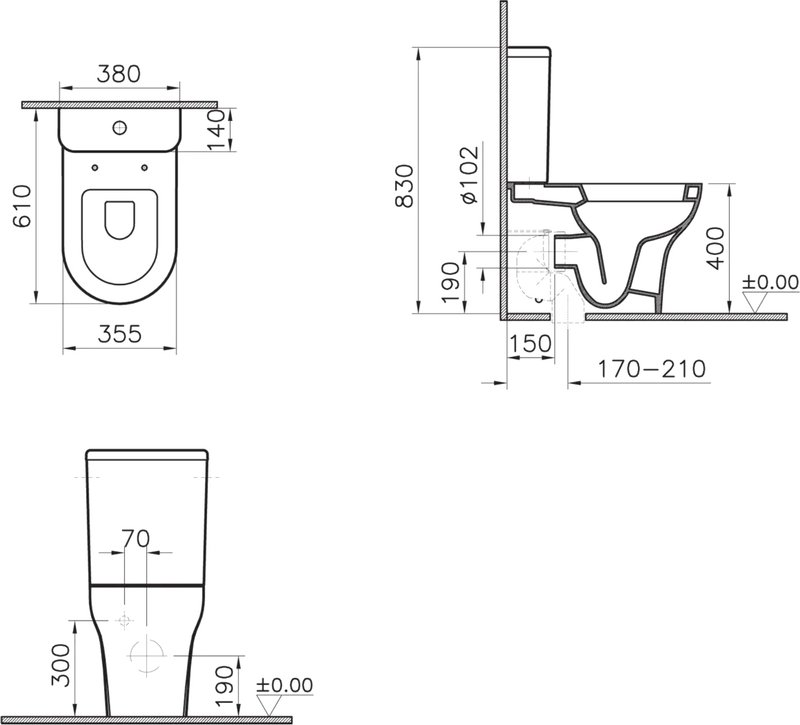 Унитаз-компакт напольный VitrA Zentrum 9012B003-7226