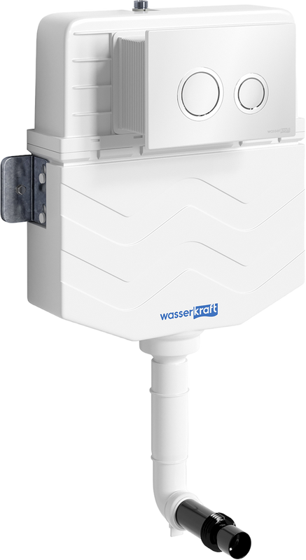 Смывной бачок скрытого монтажа Wasserkraft Aller 10TLT.031.ME.WH01 с кнопкой смыва, цвет белый, хром