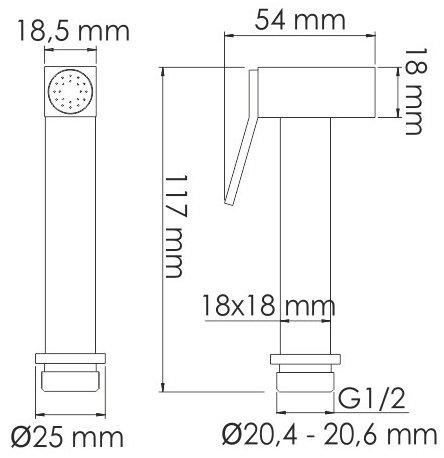 Гигиенический душ Wasserkraft A55094, шланг 150 см