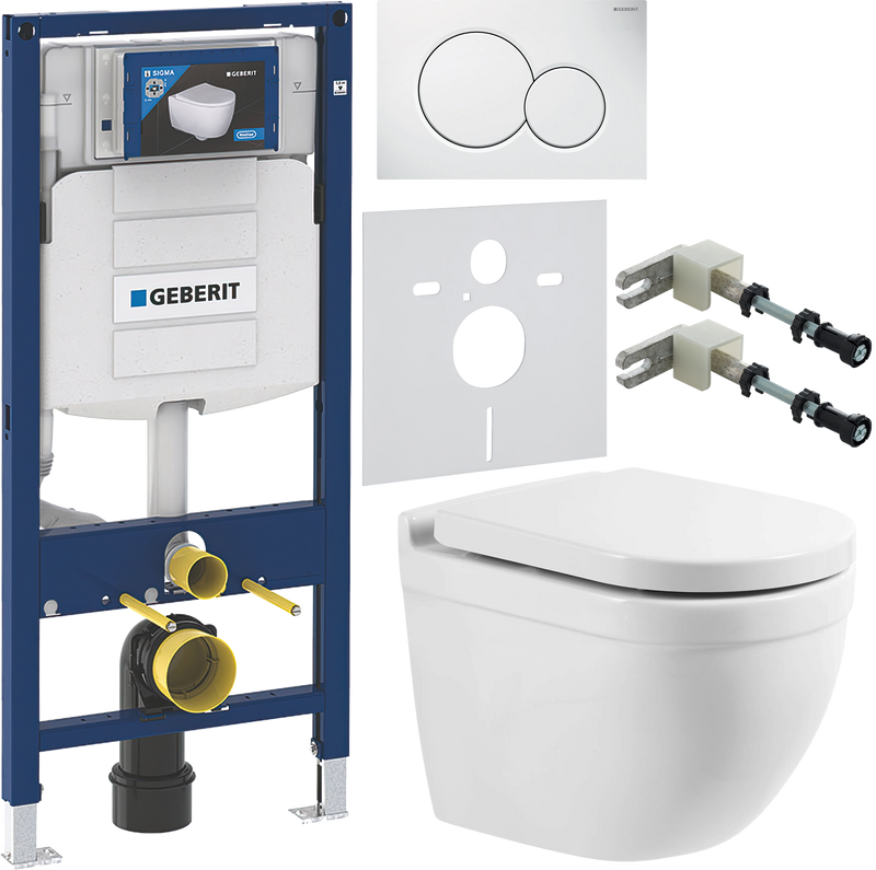 Комплект 6 в 1 Унитаз подвесной BelBagno Senso -R BB017CHR + Крышка Norma BB865SC с микролифтом + Инсталляция Geberit Duofix UP 320 111.300.00.5 + Кнопка Sigma 01 115.770.11.5 + Крепления 111.815.00.1 к стене + Звукоизоляция 156.050.00.1
