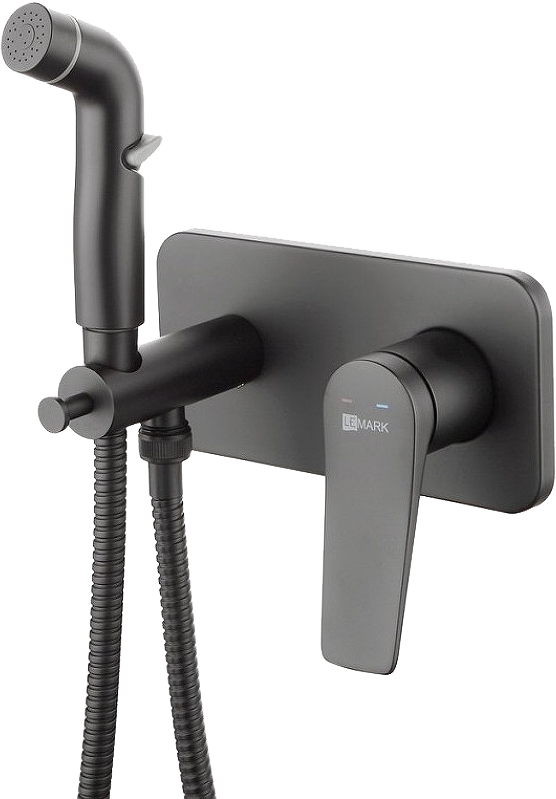 Гигиенический душ Lemark Bronx LM3720BL, со смесителем, С ВНУТРЕННЕЙ ЧАСТЬЮ, черный