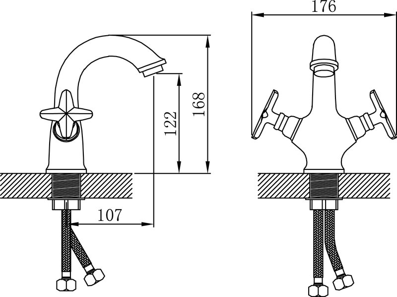 Смеситель для раковины Potato P322-6 P10322-6, черный