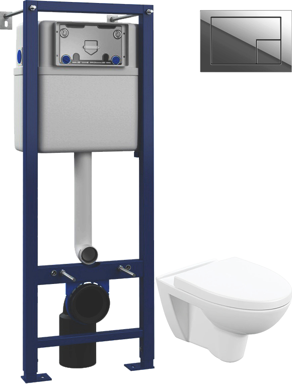 Комплект 2 в 1 Унитаз подвесной Cersanit Parva Clean On DPL EO + Инсталляция с кнопкой Vector 64183