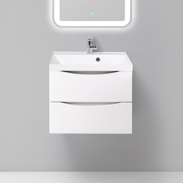 Тумба под раковину без столешницы BelBagno Marino 60 bianco lucido, подвесная
