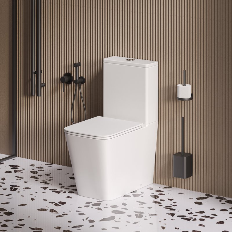 Унитаз-компакт напольный Grossman GR-4418SQ, с микролифтом, белый глянец