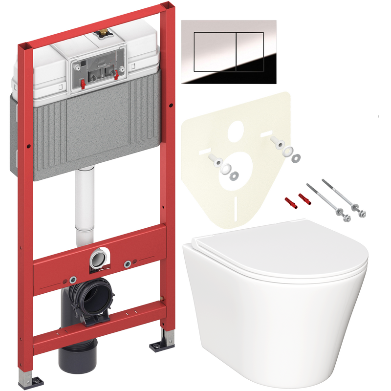 Комплект 2 в 1 Унитаз подвесной Ceramicanova Forma CN3011 + Инсталляция с кнопкой TECE Now 9400412