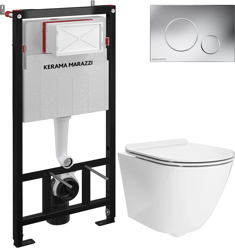 Комплект 3 в 1 Унитаз подвесной KERAMA MARAZZI Sfera SF.wc.02 + Инсталляция INST.A.WC + Кнопка FPR.A.CR