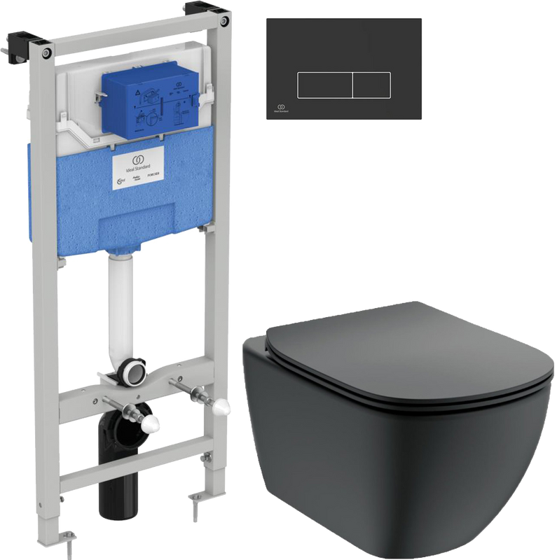 Комплект 4 в 1 Унитаз подвесной Ideal Standard Tesi T0079V3 + Крышка T3527V3 + Инсталляция Prosys Frame 120 M R020467 + Кнопка Oleas R0121A6