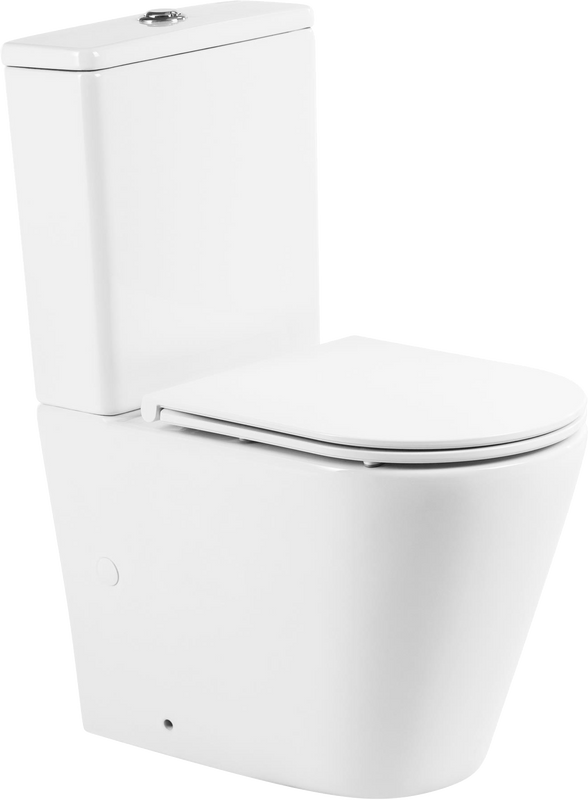 Унитаз-компакт напольный BelBagno Flay-r BB2149CPR BB870SC с микролифтом, безободковый, глянцевый белый