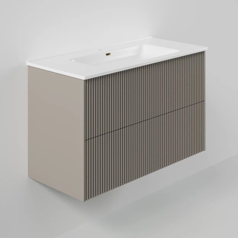 Тумба под раковину La Fenice TERRA Twin Cappuccino бежевая матовая 100 см