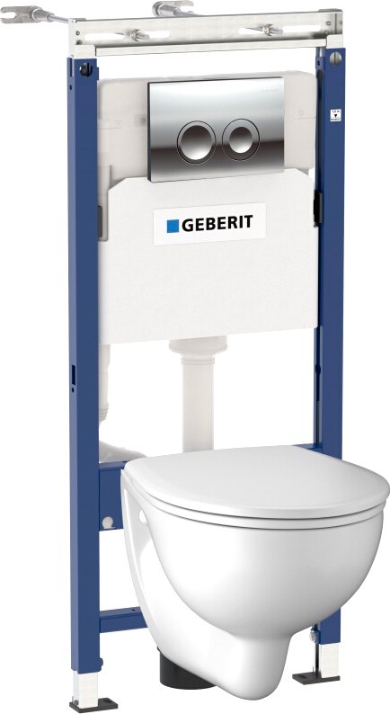 Комплект 4 в 1 Geberit Kolo New Eco 458.122.NE.1 унитаз + инсталляция + крышка-сиденье