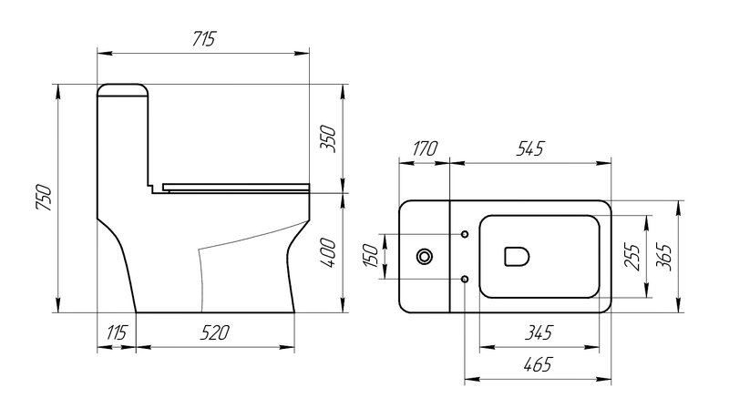 Унитаз-моноблок напольный EvaGold SM9006A