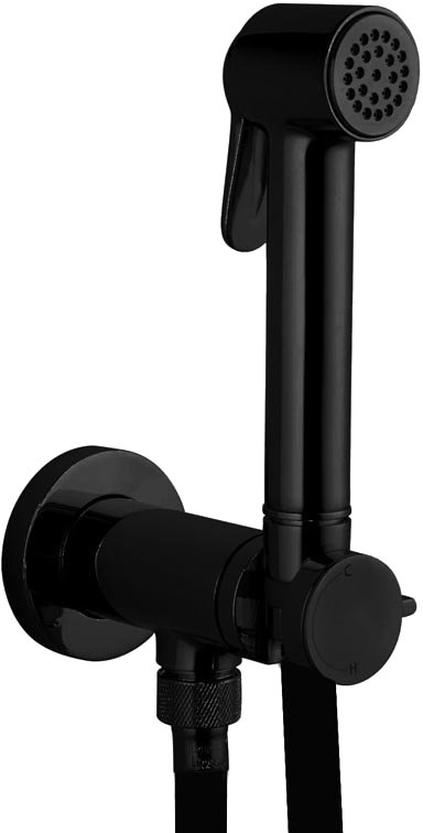 Гигиенический душ Bossini Paloma Brass E37007B.073, со смесителем, С ВНУТРЕННЕЙ ЧАСТЬЮ, черный