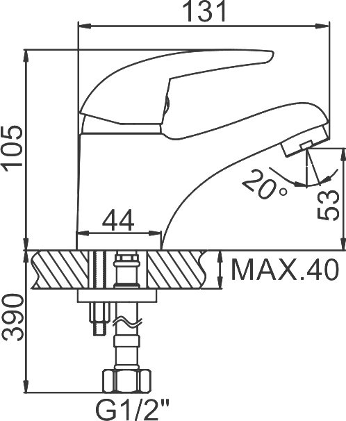Смеситель Ledeme H38-B L1038-B, хром