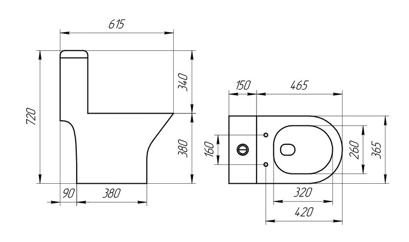 Унитаз-моноблок напольный EvaGold TR1197