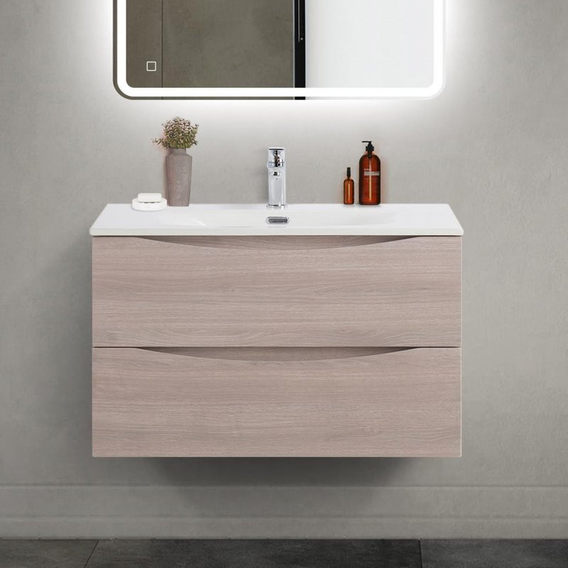 Тумба под раковину без столешницы BelBagno Marino-cer-mini 80 подвесная, rovere grigio