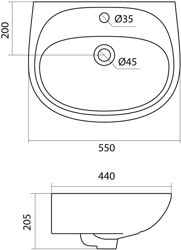 Раковина Santek Анимо 1.WH11.0.502 55