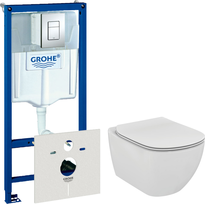 Комплект 2 в 1 Унитаз подвесной Ideal Standard Tesi T354601 + Инсталляция с кнопкой Grohe Rapid SL 38775001H