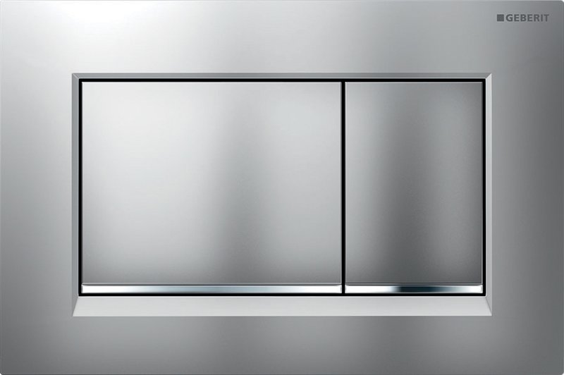 Кнопка смыва для унитаза Geberit Sigma 30 115.883.KN.1 пластик, цвет матовый хром, глянцевый хром