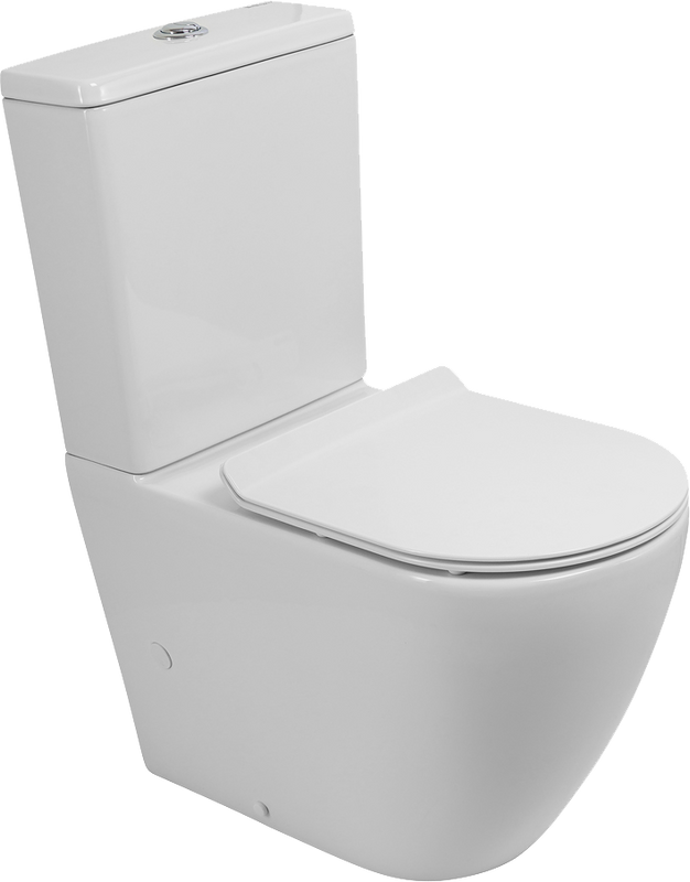 Унитаз-компакт напольный BelBagno Sfera-r BB2141CP-TOR BB2111SC с микролифтом, безободковый, белый