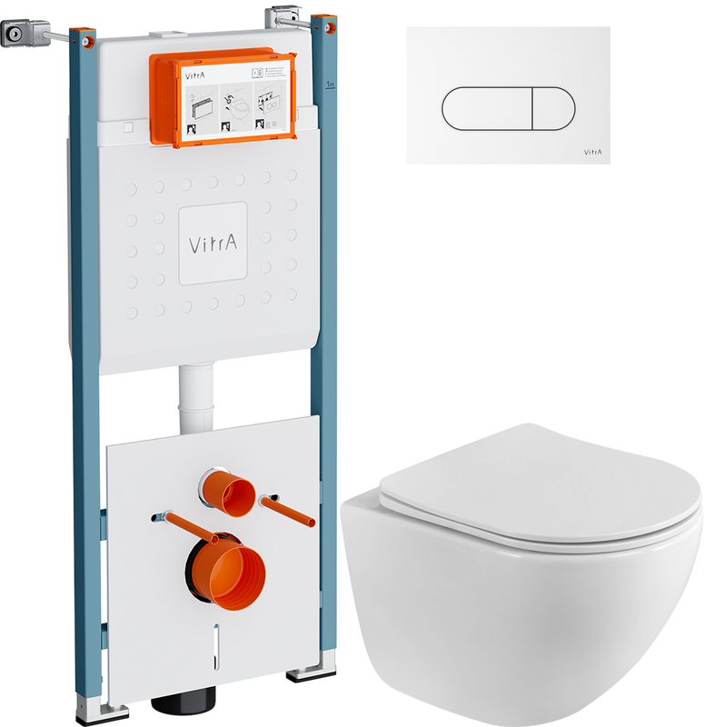 Комплект 3 в 1 Унитаз подвесной BelBagno Libero BB11051CH-TOR/SC + Инсталляция VitrA V-Fix Core 732-5800-01PV + Кнопка Root Round 740-2200