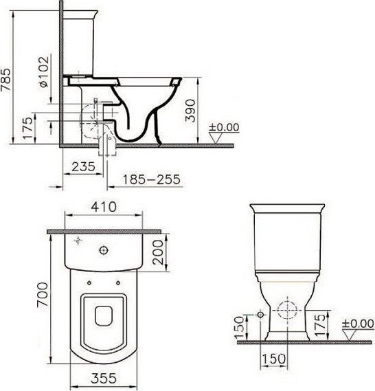 Унитаз-компакт напольный VitrA Serenada 9722B003-7204