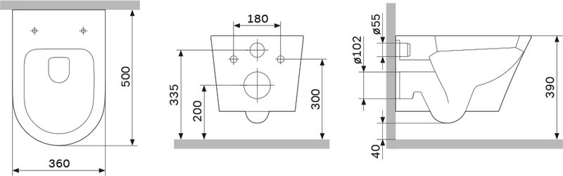 Унитаз подвесной AM.PM Sense C741701SC