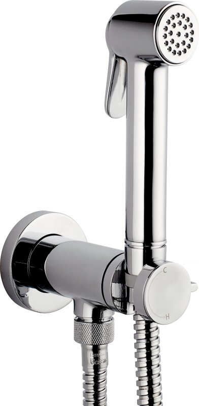 Гигиенический душ Bossini Paloma Brass Mixer Set E37005B.030, со смесителем, С ВНУТРЕННЕЙ ЧАСТЬЮ