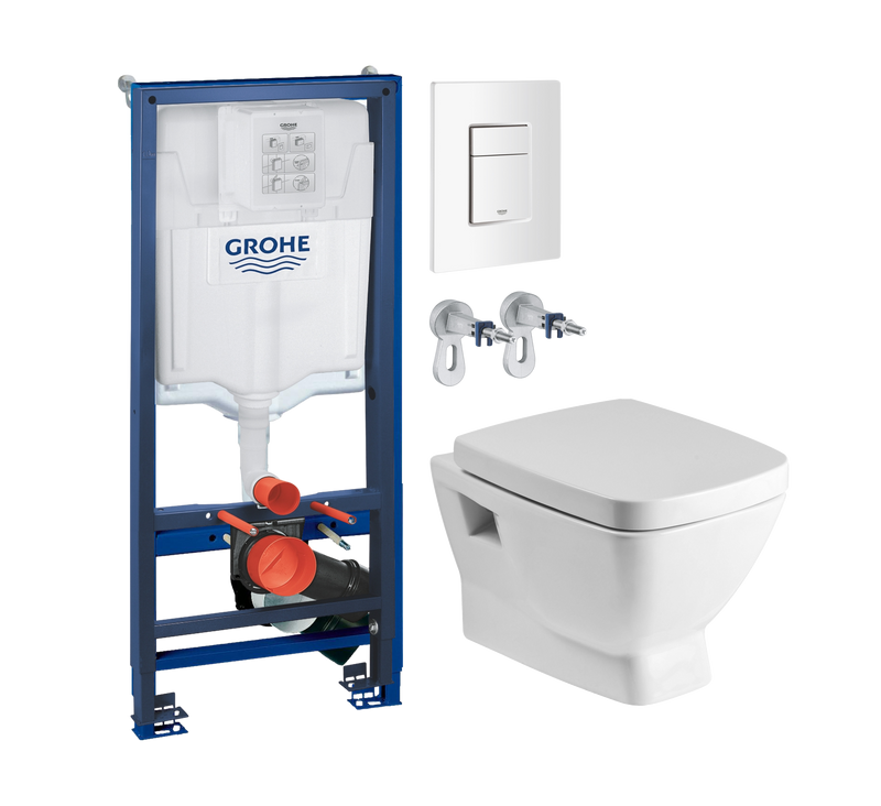Комплект 2 в 1 Унитаз подвесной Santek Нео 1WH302423 + Инсталляция с кнопкой Grohe Rapid SL 38772SH0