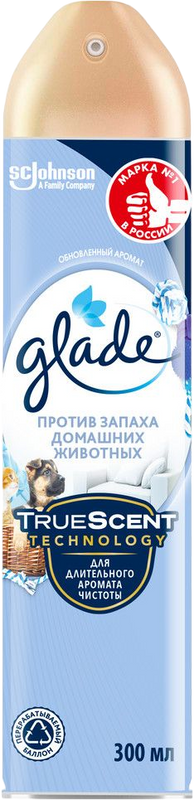 Освежитель воздуха Glade, аэрозоль, против запахов домашних животных