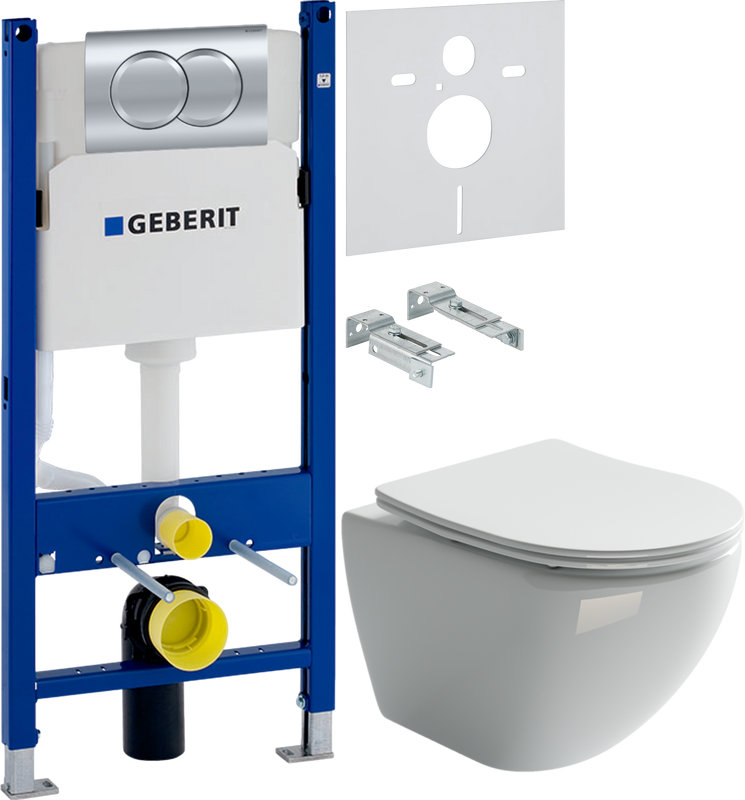 Комплект 3 в 1 Унитаз подвесной Ceramicanova Metropol CN4002 + Инсталляция с кнопкой Geberit Duofix Delta 458.149.21.1 + Звукоизоляция 156.050.00.1