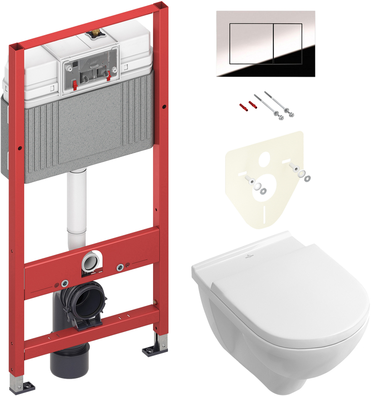 Комплект 2 в 1 Унитаз подвесной Villeroy & Boch O.Novo 5660 H101 + Инсталляция с кнопкой TECE Now 9400412