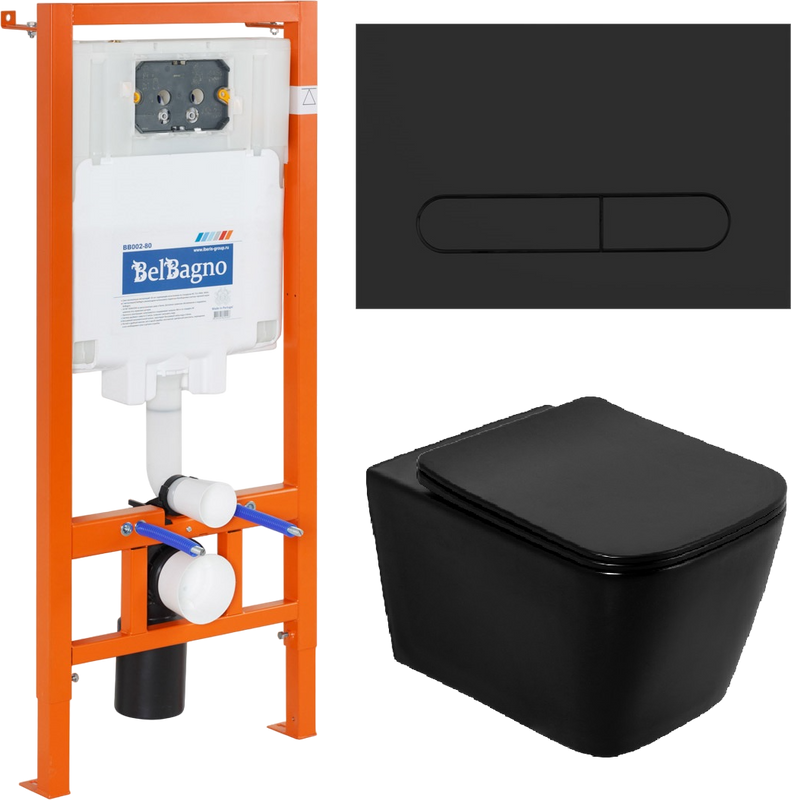 Комплект 4 в 1 BelBagno BB3202CHR-MB/BB3202SC-MB/BB002-80/BB007-