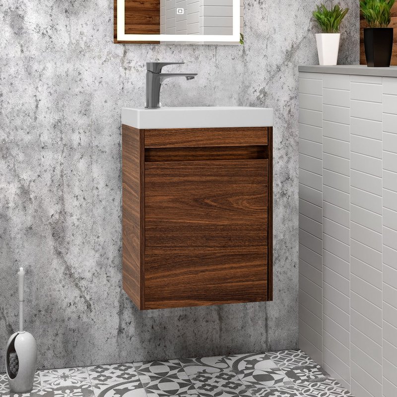 Тумба под раковину без столешницы Art&Max Family-M 40 подвесная, bourbon oak, с дверцей