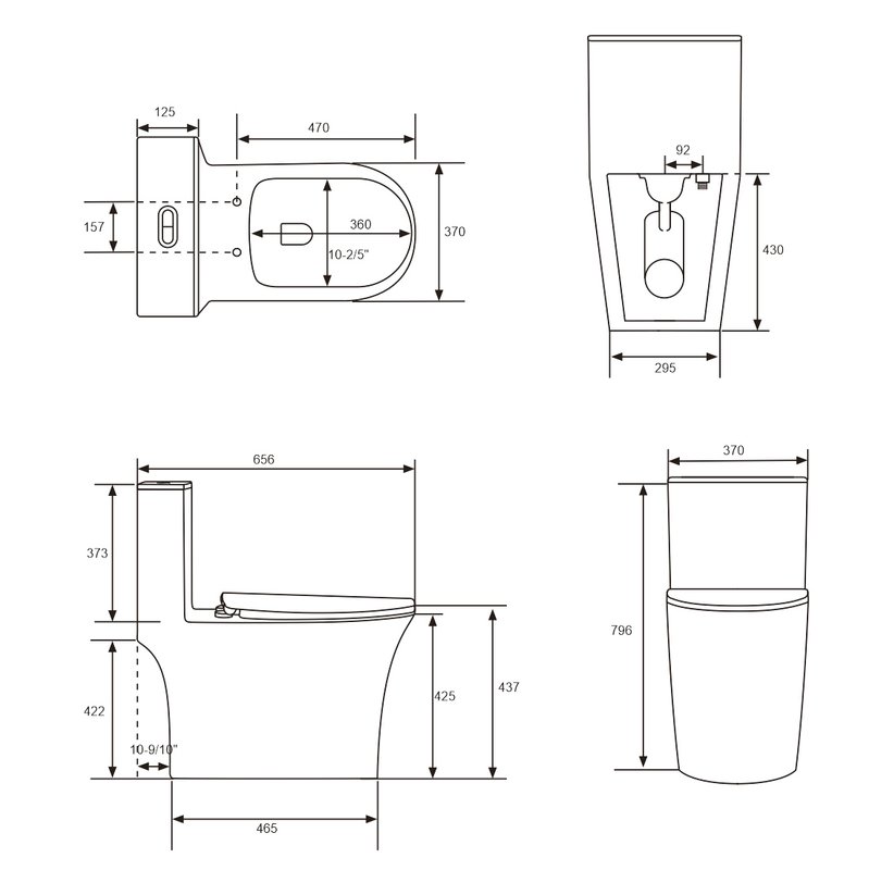 Унитаз-моноблок напольный Grossman Thin Rim GR-5607SQ