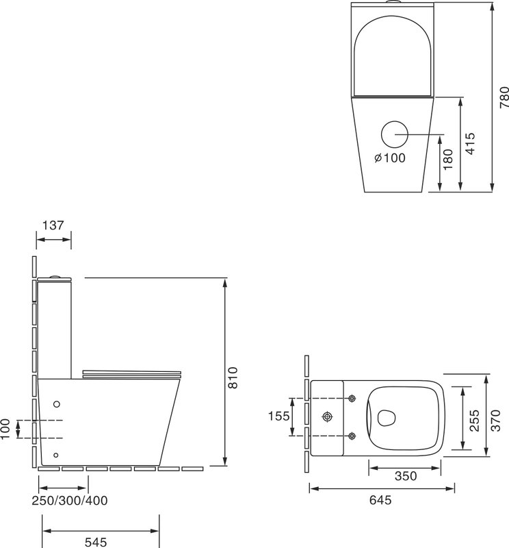 Унитаз-компакт напольный SantiLine SL-5017SM-BD