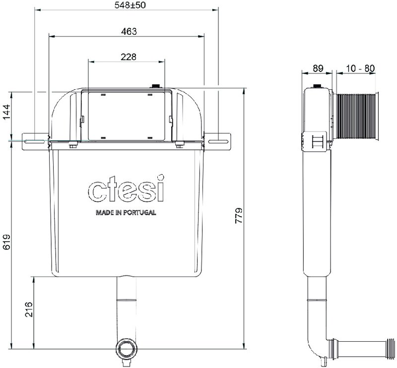 Смывной бачок скрытого монтажа CTESI Simple BK0200200