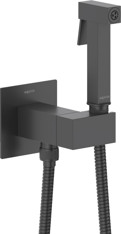 Гигиенический душ AQUATEK Лира AQ1025MB, со смесителем, С ВНУТРЕННЕЙ ЧАСТЬЮ, матовый черный