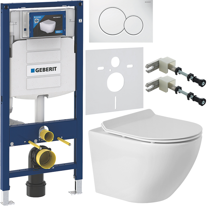Комплект 6 в 1 Унитаз подвесной BelBagno Sfera-r BB046CHR + Крышка Piano BB2111SC с микролифтом + Инсталляция Geberit Duofix UP 320 111.300.00.5 + Кнопка Sigma 01 115.770.11.5 + Крепления 111.815.00.1 к стене + Звукоизоляция 156.050.00.1