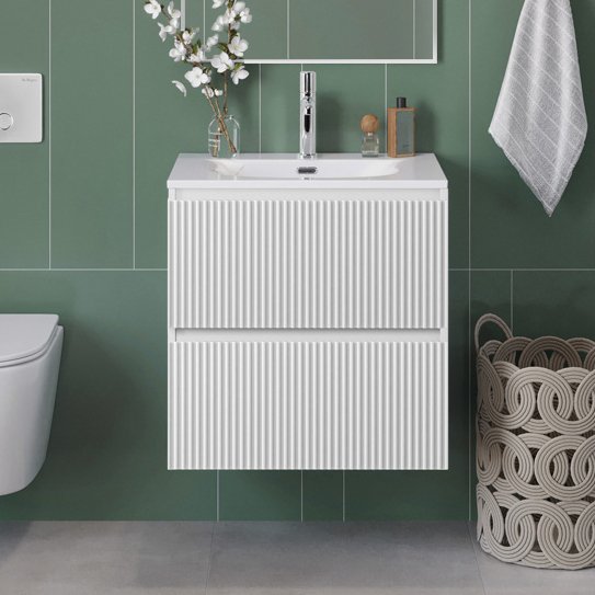 Тумба под раковину без столешницы BelBagno Uno 60 подвесная, 2 ящика, bianco opaco