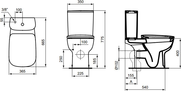 Унитаз-компакт напольный Ideal Standard Esedra T283401