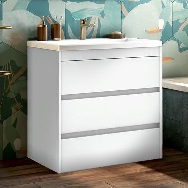 Тумба под раковину без столешницы Art&Max Family 75, напольная, Bianco Lucido